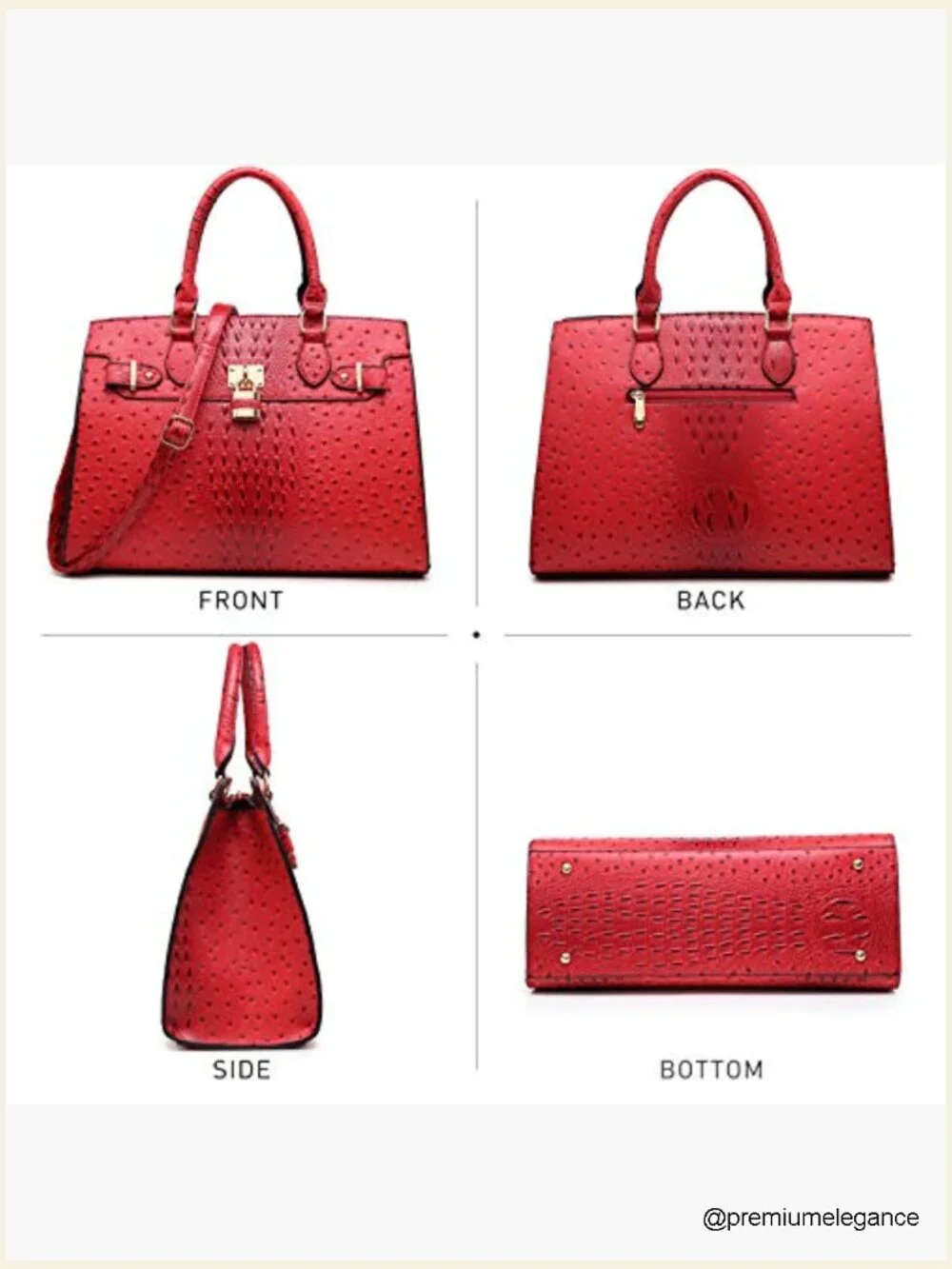 Vegan Leather Satchel Tote Handbag Set with Wallet Work Bag